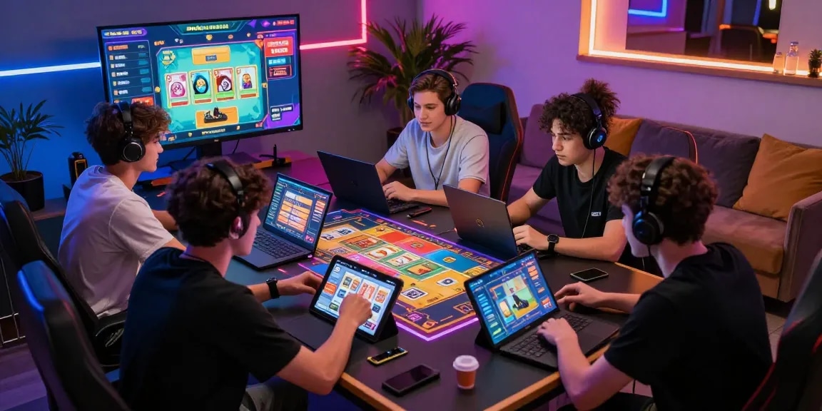 Players immersed in a thrilling online gaming experience with 68gamebai, showcasing a vibrant digital interface and exciting ambiance.