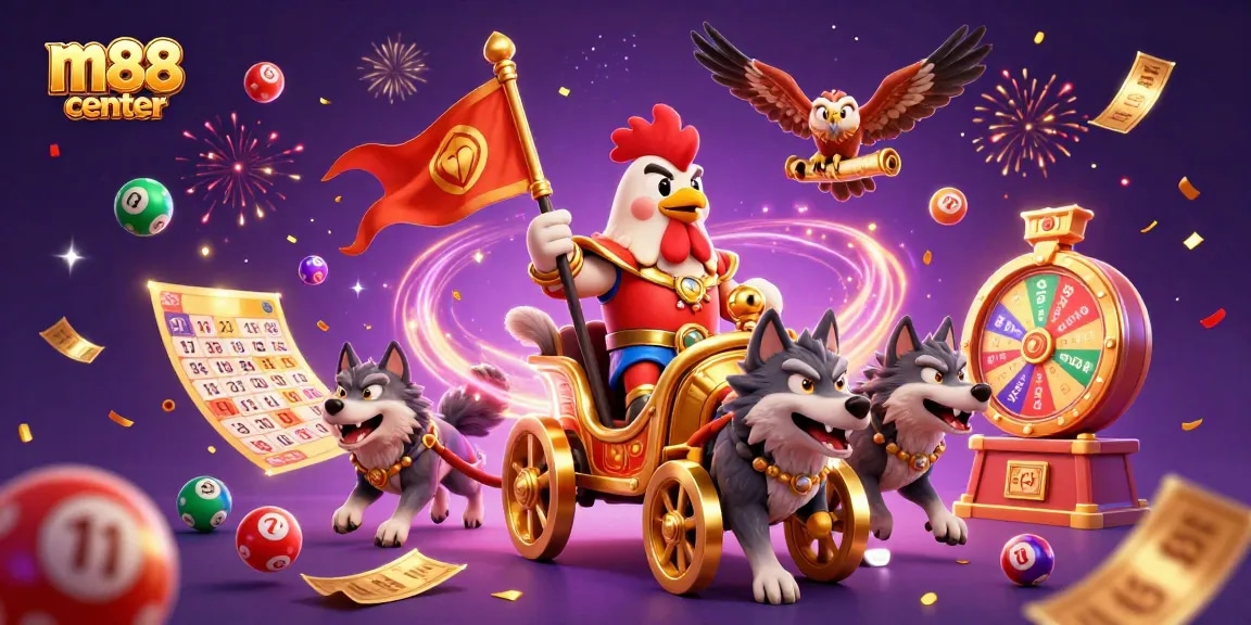 Experience the magical gaming world in m88 center with vibrant elements and thrilling characters!