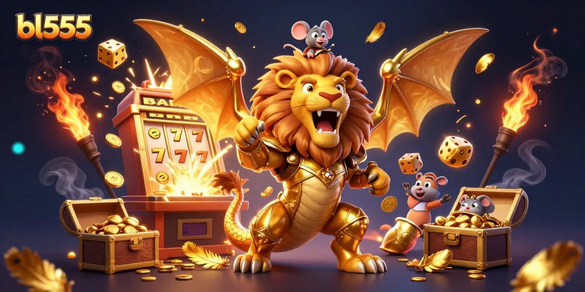 Experience thrilling wins at bl555 with a jubilant chimera and exciting casino elements.