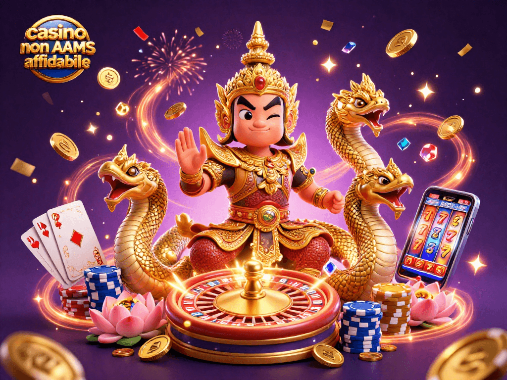 Gioca al casinò non AAMS affidabile con protagonisti in un'illustrazione vivace e festosa