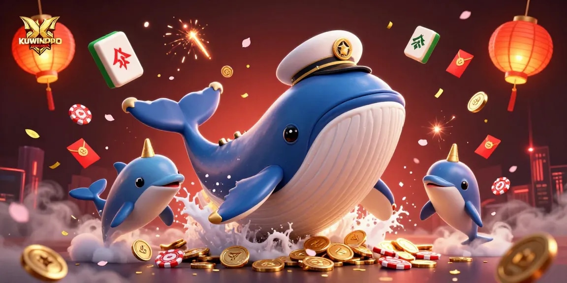 Engage with kuwinpro's thrilling games as a playful whale and narwhal explore a sea of opportunity.