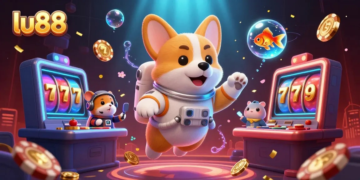 Spin and win with lu88 in this engaging 3D casino scene featuring vibrant elements.