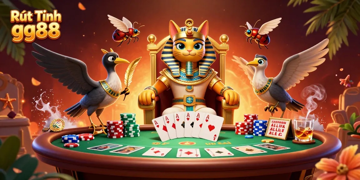 Engage in the exciting world of Rút Tiền gg88 with vibrant visuals and dynamic gameplay featuring royal Egyptian characters.