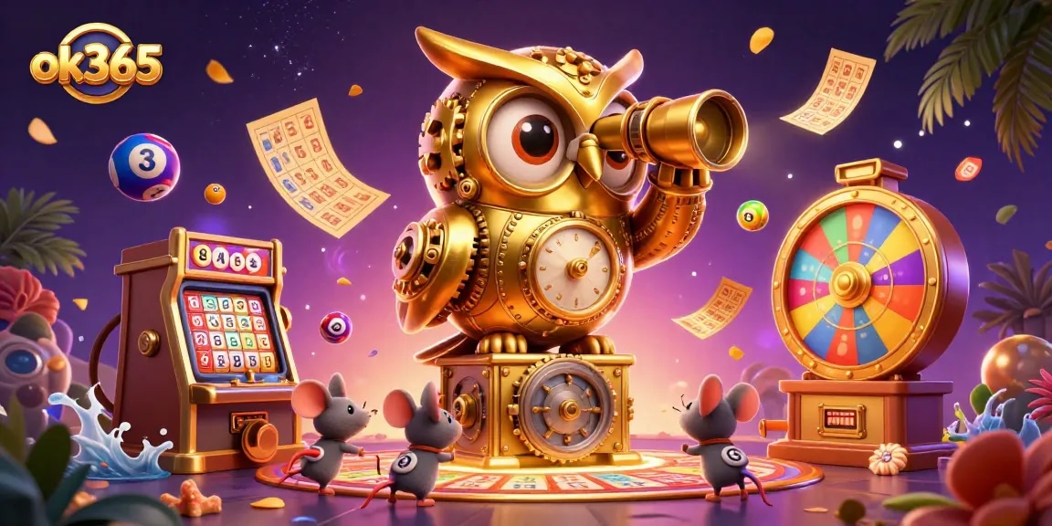 Experience the excitement of ok365 with vibrant casino elements and lively characters in a dynamic scene.