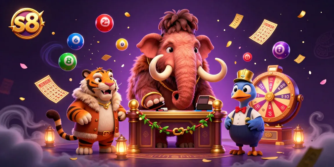 Experience the dynamic fun at s8 casino with colorful lottery balls, charismatic characters, and exciting games.