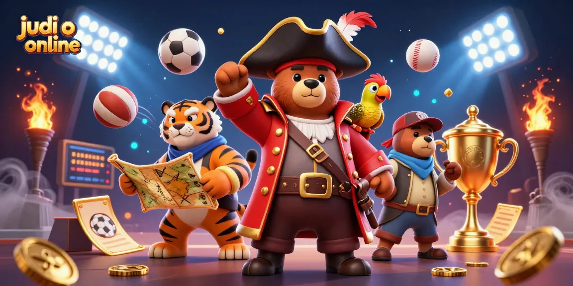 Experience thrilling judi bola online action with dynamic sports betting scenes and characters.