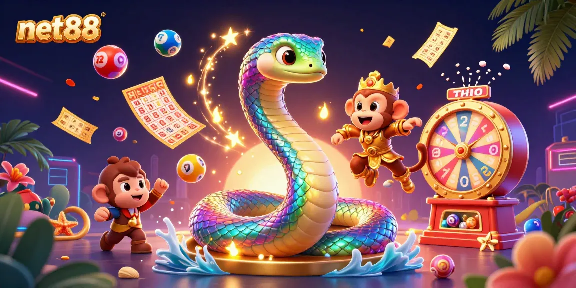 Engage in the thrilling lottery vibe with net88 showcased in a vibrant 3D illustration.