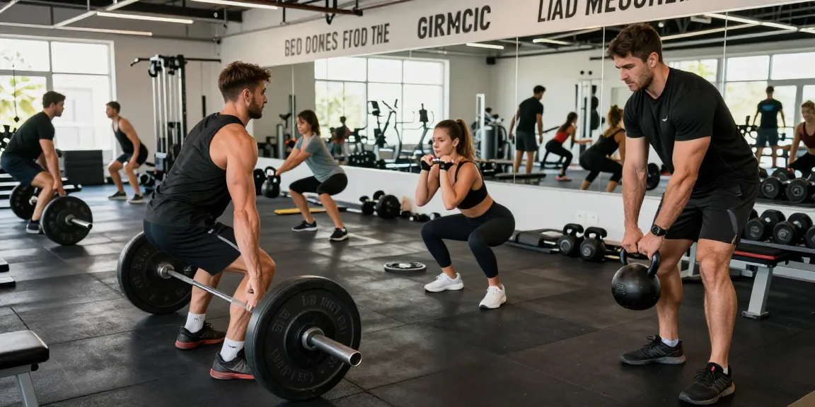 Bodybuilders training in a modern fitness studio at Anabolika Shop, showcasing strength and energy.