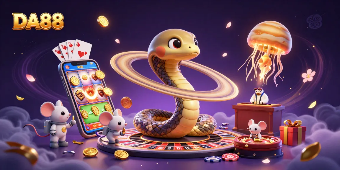 Bet on DA88's roulette wheel as astronaut mice engage in cosmic gameplay.