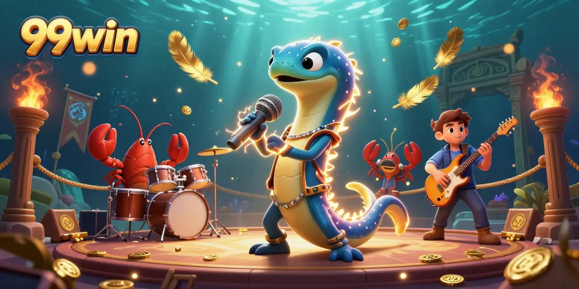 Experience thrilling gaming with 99win in a vibrant underwater casino scene.