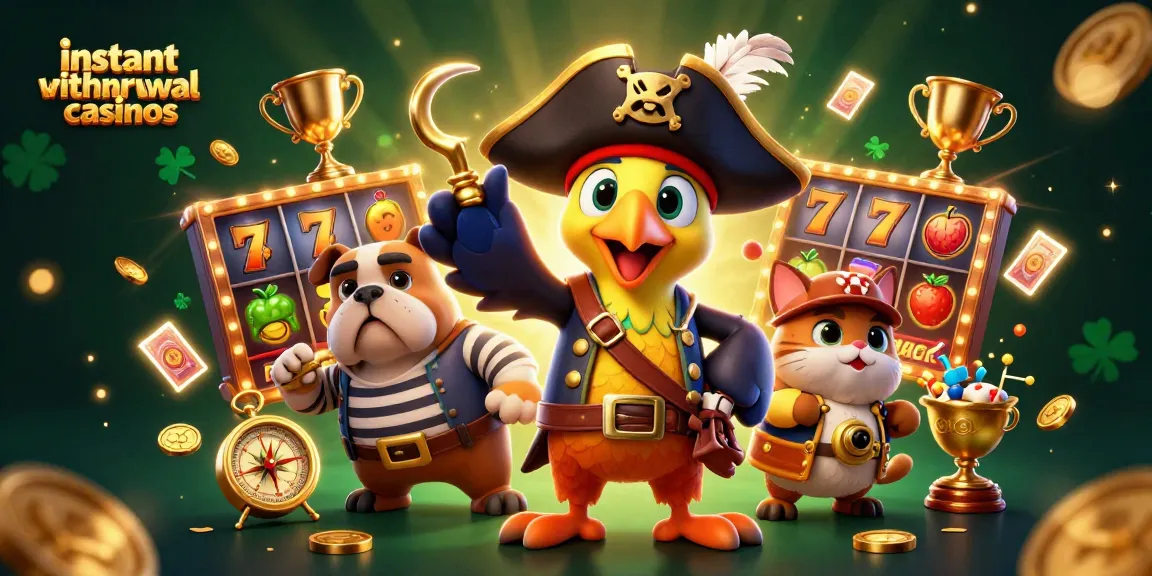Experience thrilling instant withdrawal casinos with a dynamic pirate captain and engaging game elements.