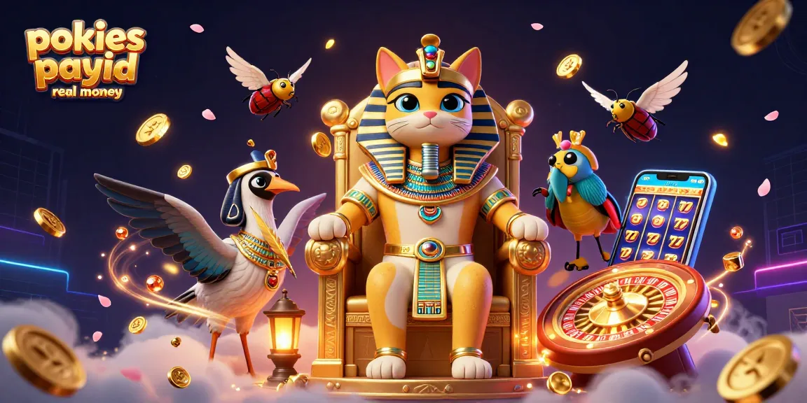 Spin pokies payid real money with vibrant characters in a lavish digital casino setting.