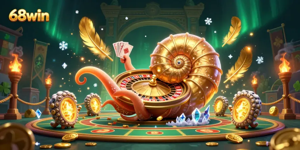 Experience thrilling gameplay at 68win with the ancient giant nautilus and glowing ammonite companions.