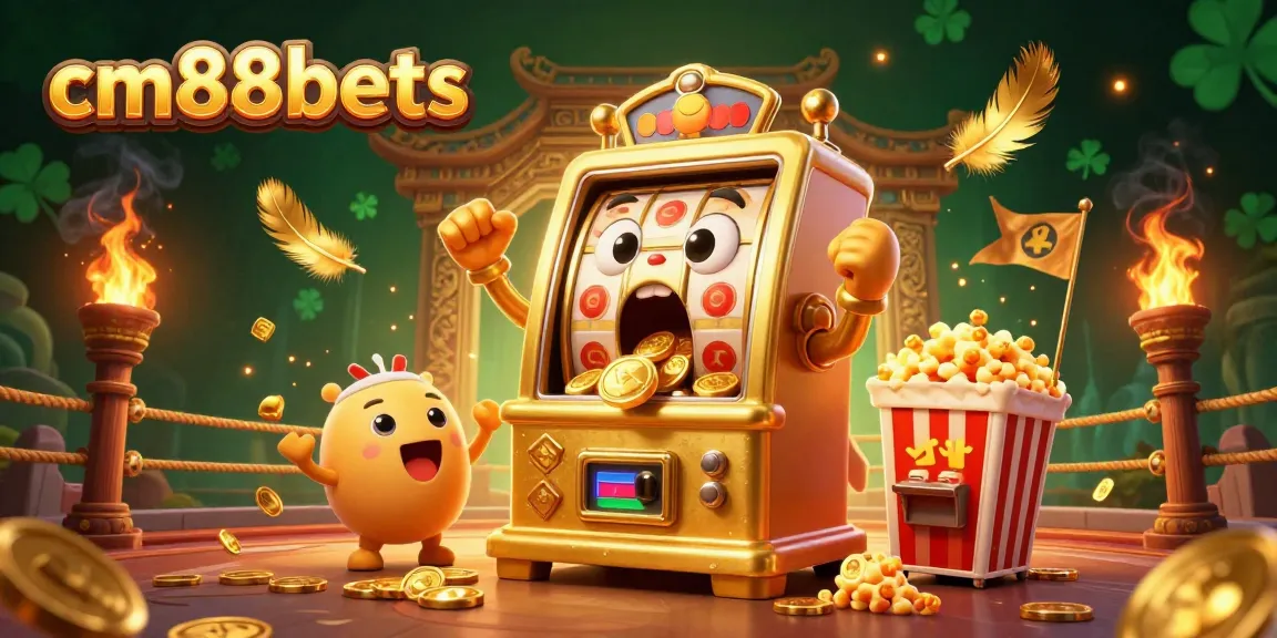 Experience cm88bets joyous jackpot celebration with golden slot machines and lively casino energy.