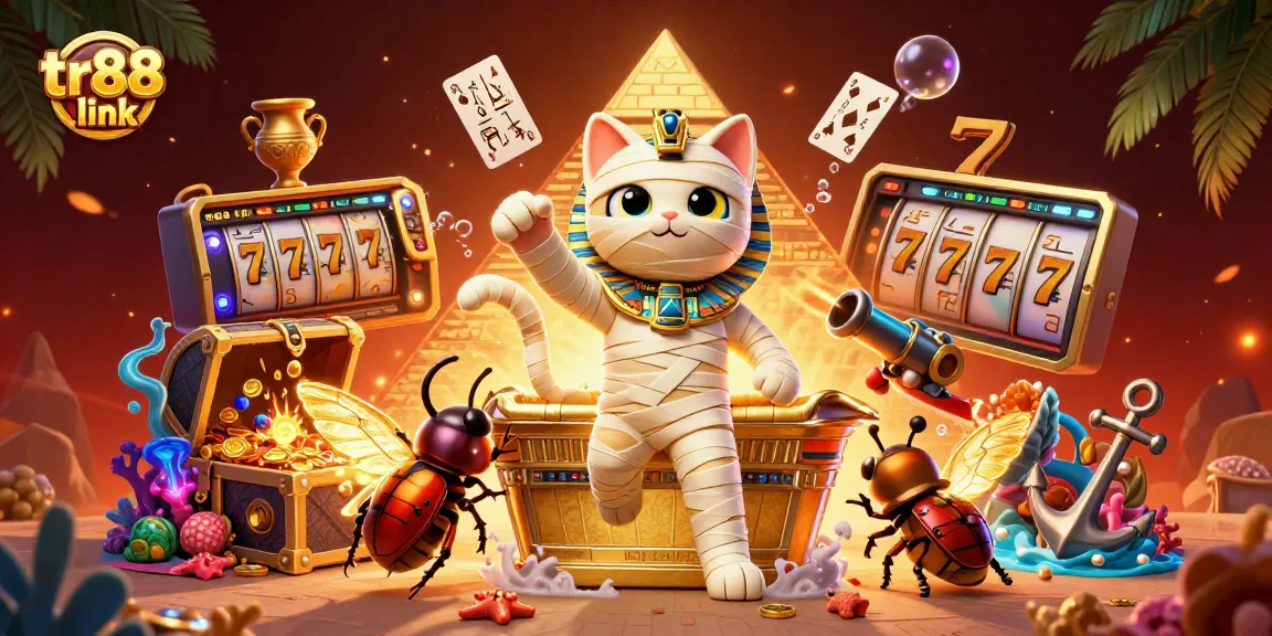 Experience thrilling games with tr88 link for exciting jackpots in a vibrant casino illustration.