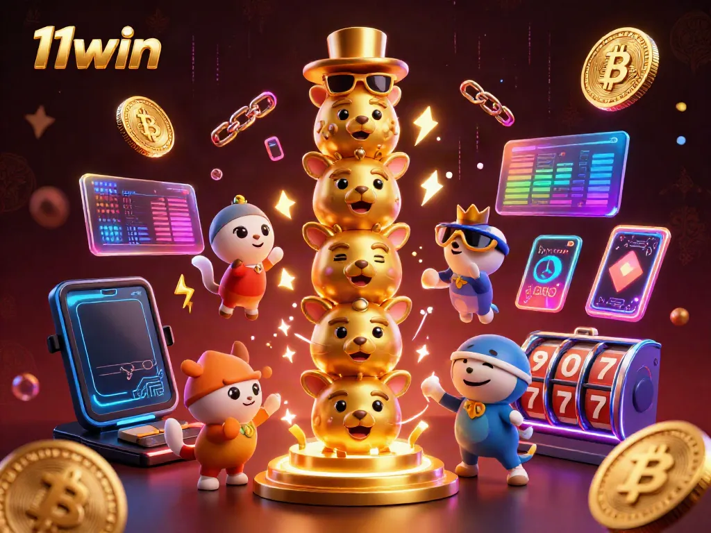 Experience the vibrant gaming world of 11win with dynamic characters and rich casino elements.