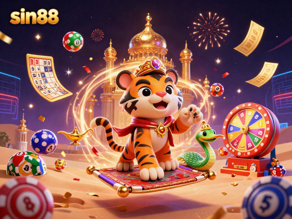 Experience thrilling gaming excitement with sin88, featuring vibrant characters and dynamic casino elements.