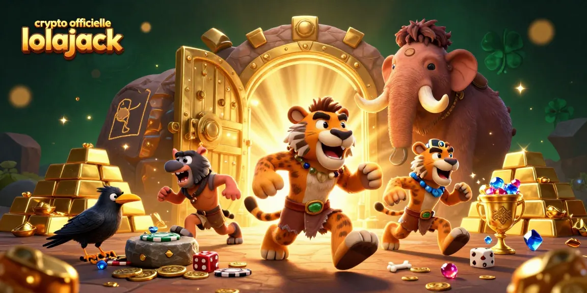 Engage with crypto officielle lolajack in a vibrant 3D casino scene, showcasing animated characters and gambling excitement.