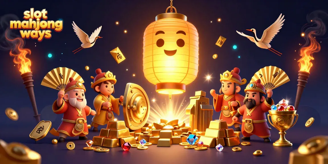Experience the thrill of slot mahjong ways with dynamic visuals and gold-filled treasures in this casino illustration.