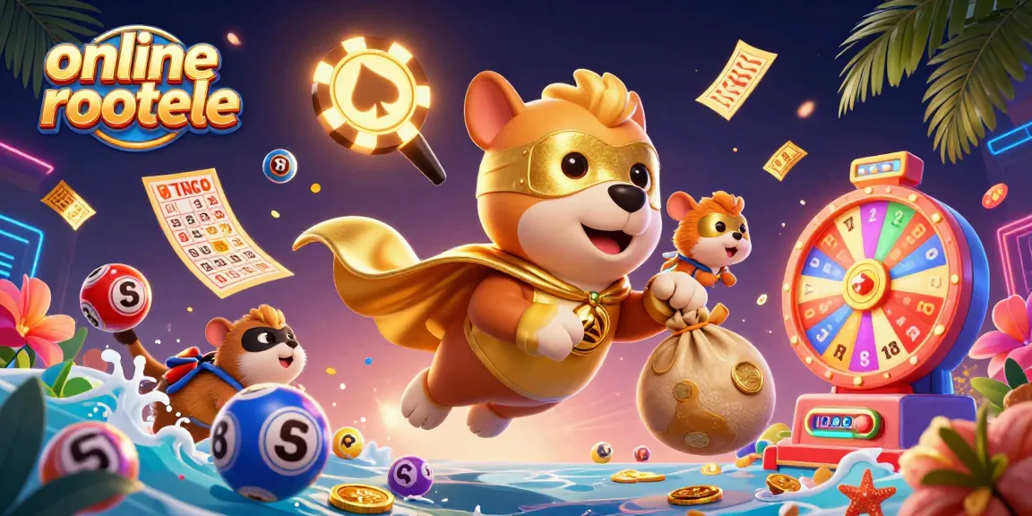 Join the excitement of online roulette with a superhero dog and colorful game elements in 3D.