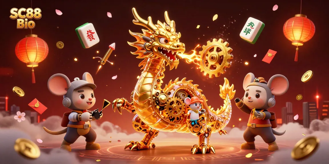 Experience the excitement of SC88 Bio with a golden dragon and vibrant casino elements.