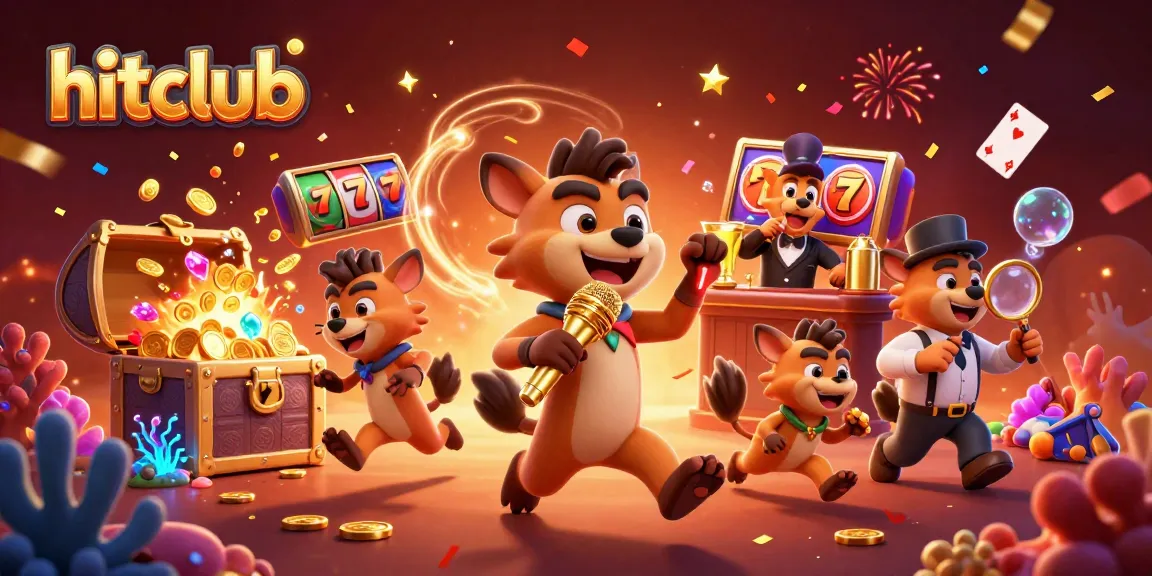 Join the hitclub for exciting casino adventures with 3D hyena characters in an action-packed scene.