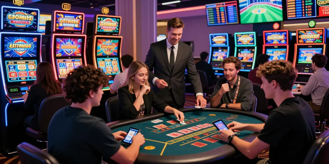 Players enjoying diverse games at non gamstop casinos in vibrant casino atmosphere