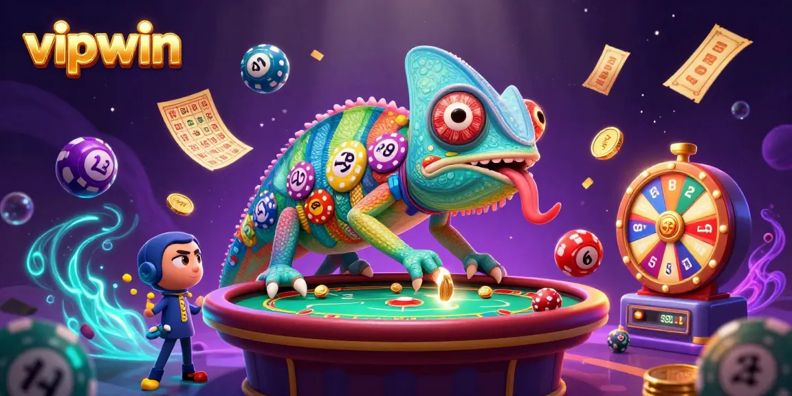 Play thrilling games at vipwin, where vibrant lottery balls bounce and golden coins rain down in a lively casino.