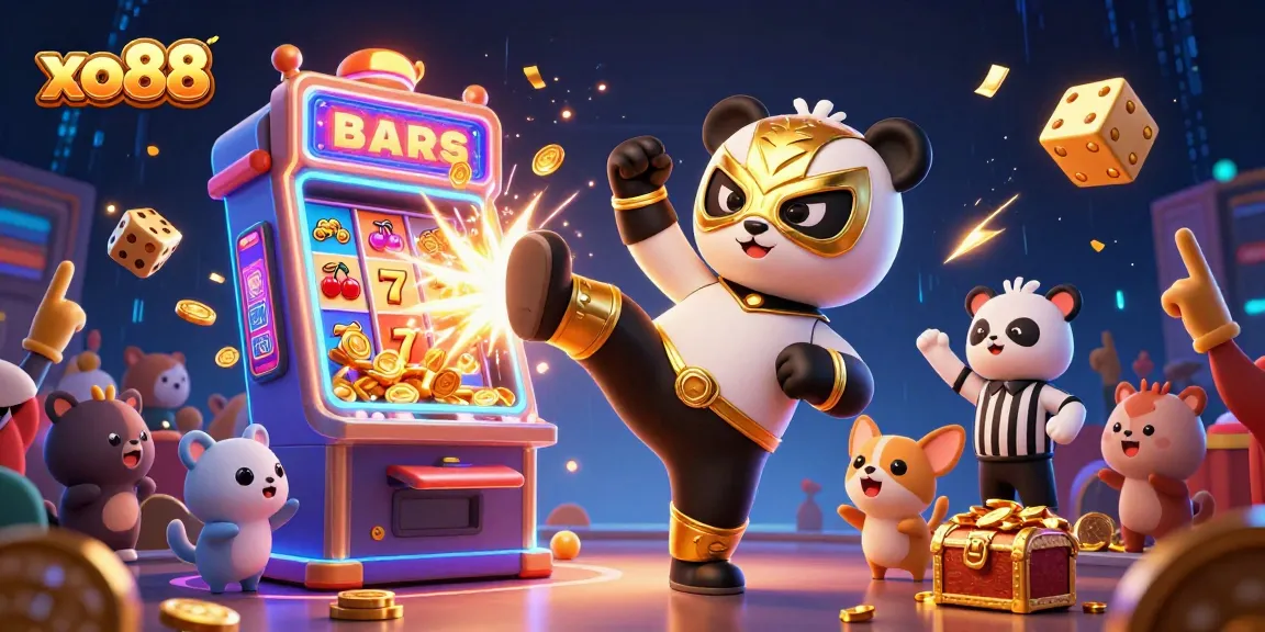 Experience the excitement of xo88 with engaging animal characters and a dynamic casino scene.
